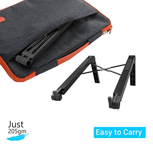 Image of Portronics My Buddy Lite Plus POR-1118 Adjustable Height with Air-Ventilation Ergonomic Design Laptop Stand for Table Bed(Black)