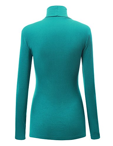 Image of Lock and Love Women's Turtleneck Top Lightweight Long Sleeve Slim Fit Pullover, Soft Rayon Stretch Layering Basic, S-3XL