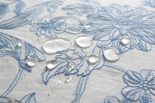 Nappe de table KnSam en coton brodé 140x260cm avec volant