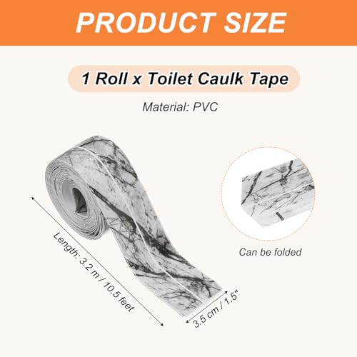 Image of PATIKIL Caulk Tape Waterproof Self Adhesive, PVC Toilet Caulking Sealant Strip Bathtub Caulk Sealing Strip Tape for Bathroom Kitchen Countertop, Ink Stone Pattern (1.5 Inch x 10.5 Ft)
