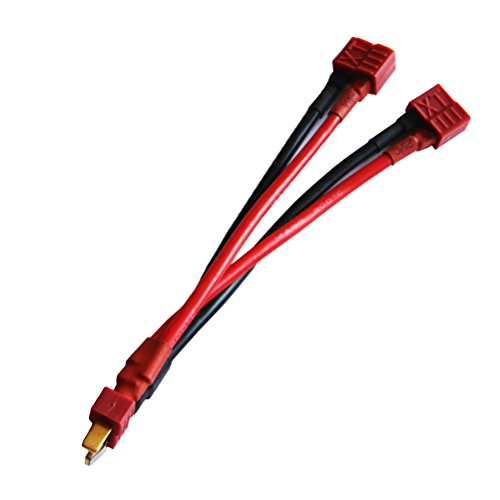Onkuey T Plug Male to 2 T Plug Female Parallel Battery Connector Cable for RC Multicopter Quadcopter (120mm)