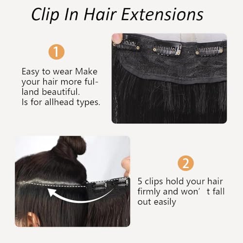 Image of Artifice 5 Clip Straight Clip in Hair Extensions for Women Natural Soft Clip on Extensions Synthetic Thick Hairs for Any Event for Girls Hair Extension Natural Dark Brown 26 INCH