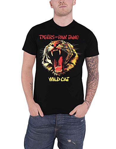 Tygers Of Pan Tang T Shirt Wild Cat Album Band Logo Official Mens Black XL