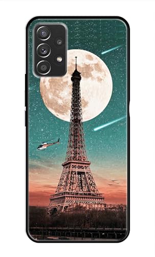 Image of Metal TPU Printed Back Cover for Samsung Galaxy A52s 5G (Lovers Eiffel Tower) 360 Degree Protection | Camera Protection -25092024(AR)