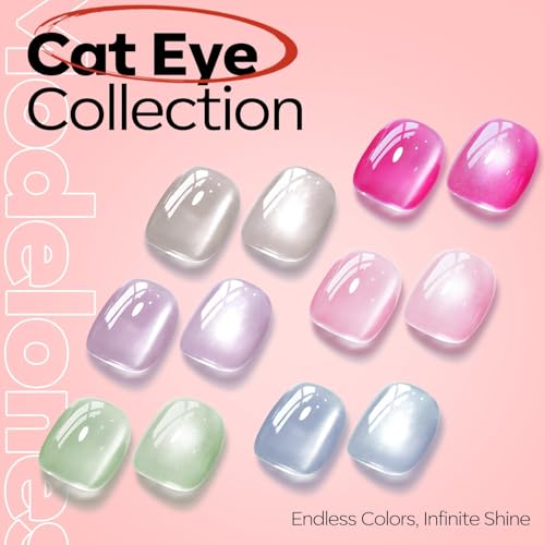 Image of modelones Red Cat Eye Gel Nail Polish 15ML, Hema Free Summer Soak-Off UV Gel Polish - 28+Days Long-Lasting Nail Art DIY Manicure Kit Home Salon Women Gifts