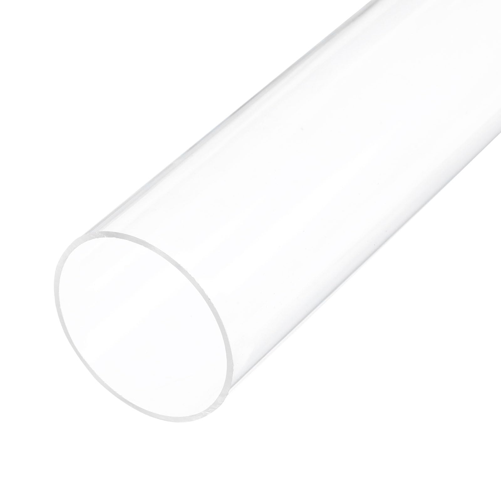 14" Clear Plastic Rigid Pipe 47mm ID x 50mm OD (1 7/8" ID x 2" OD) Acrylic Round Polycarbonate Tubing, [for Plumbing, Hydraulics, Aquarium]