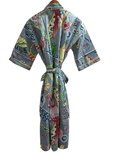 Peignoir kimono d'inspiration indienne ample et confortable jusqu'au XXL pour femme