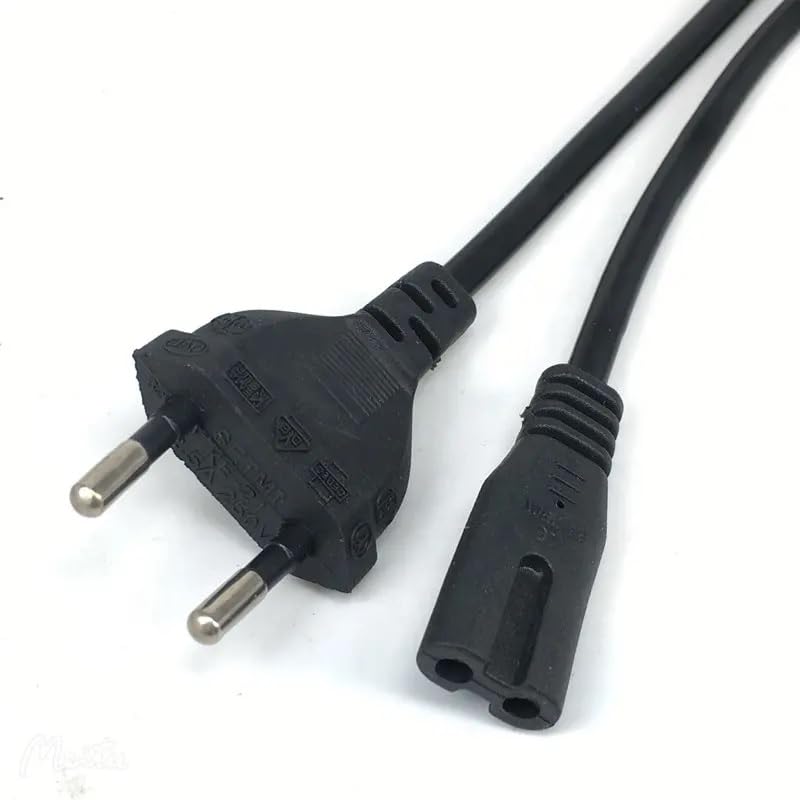 HITORE 1 Meter 2 Pin Straight Universal Replacement AC Power Cord Cable Wire for LED TV, Printer, Laptop PC Notebook Computer, Tape Recorder, Camera & All Electric Appliance (Pack of 1)
