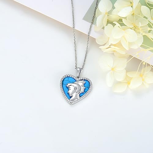 Miniatura 6 de Lonago Collar Géminis Plata De Ley 925 Signo Del Zodiaco Géminis Con Turquesa Colgante Collar Para Mujer