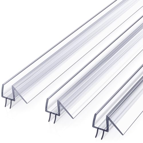Delamu Shower Door Bottom Seal, 3Pack Shower Door Sweep Strip, 39in Frameless Glass Doors Seal Strip...