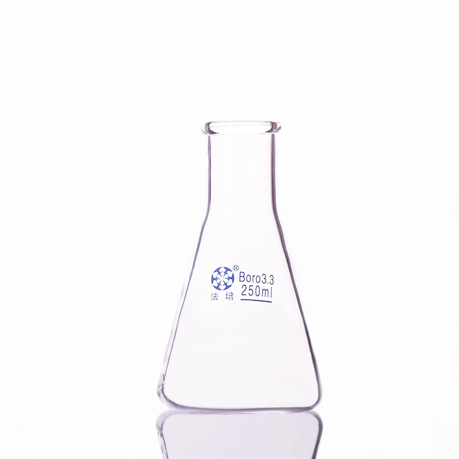 Lab Flask Conical Flask with Narrow Neck,Capacity 250ml,Erlenmeyer Flask with Normal Mouth