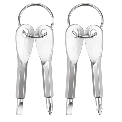 2PACK Gifts for Men 4 in 1 Keychain Screwdriver Set with Phillips, Slotted and Hex Wrench - Stocking Stuffers for Men Cool Gadgets