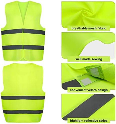 FRIUSATE 10 Pack Hi Vis Vests,High Vis Vests,High Visibility Safety Vests,Hi Vis Jackets,High Vis Jackets for Work, Cycling, Runner
