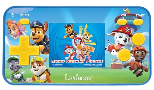 Lexibook Paw Patrol Helfer auf Vier Pfoten Chase Cyber Arcade Pocket Tragbare Spielkonsole 150 Gaming LCD Batteriebetrieben Rot/Blau JL1895PALXB
