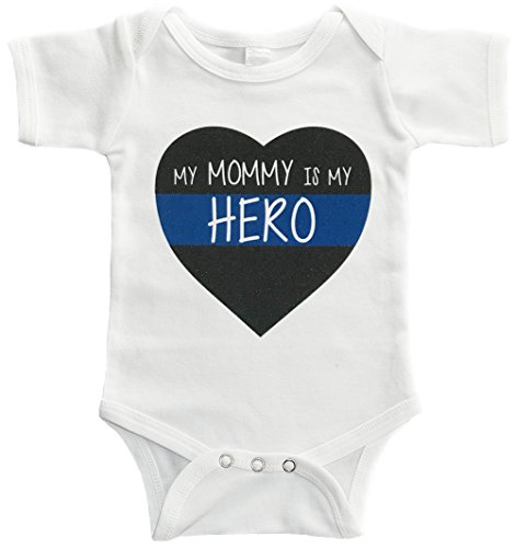 Image of Kiditude Mommy is My Hero Police Blue Line Baby Bodysuit