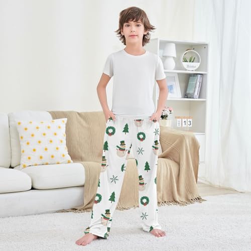 Boys' Pants Christmas Tree Snowmen Snowflake Long Bottoms Jogger Pants Elastic Waist Trousers with Pockets S-XL3