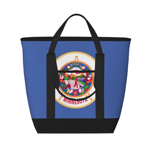 Sac isotherme Minnesota noir grande capacité pour courses et pique-nique