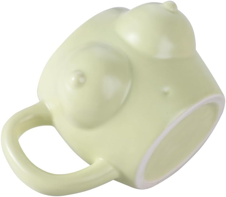 XGOPTS Funny Butt Shaped Coffee Mugs 3D Ceramic Female Boob Form Clear Cups image 4