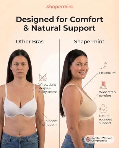 Image of SHAPERMINT Bralettes for Women with Support - Adjustable Wireless Support Bra, Full Coverage No Underwire Seamless Bra