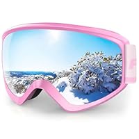 JUST GO - Gafas De Esquí Para Niños Con Funda De Goma EVA, Gafas De Snowboard Antivaho, Doble Capa, Protección UV 400, Lentes Para Niños Y Niñas