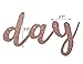 Famoby Rose Pink Glittery Happy Birthday Banner for Birthday Party Decorations