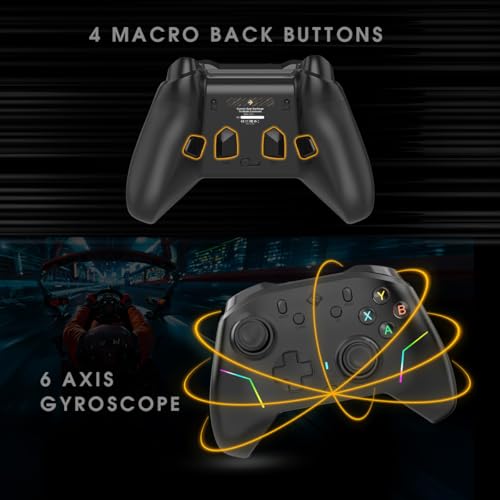 Image of Cosmic Byte Starforge Tri-Mode Controller | Optical Triggers with Trigger Locks | TMR Replaceable Joysticks | Impulse Trigger Feedback | HD Voice Coil Vibration | Macro Back Buttons | RGB & Tri-Mode Connectivity