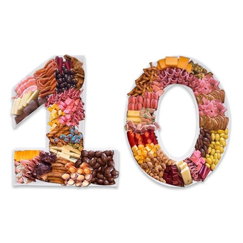 15in Cardboard Number Shape Box Fillable Tray, Food Charcuterie Board,