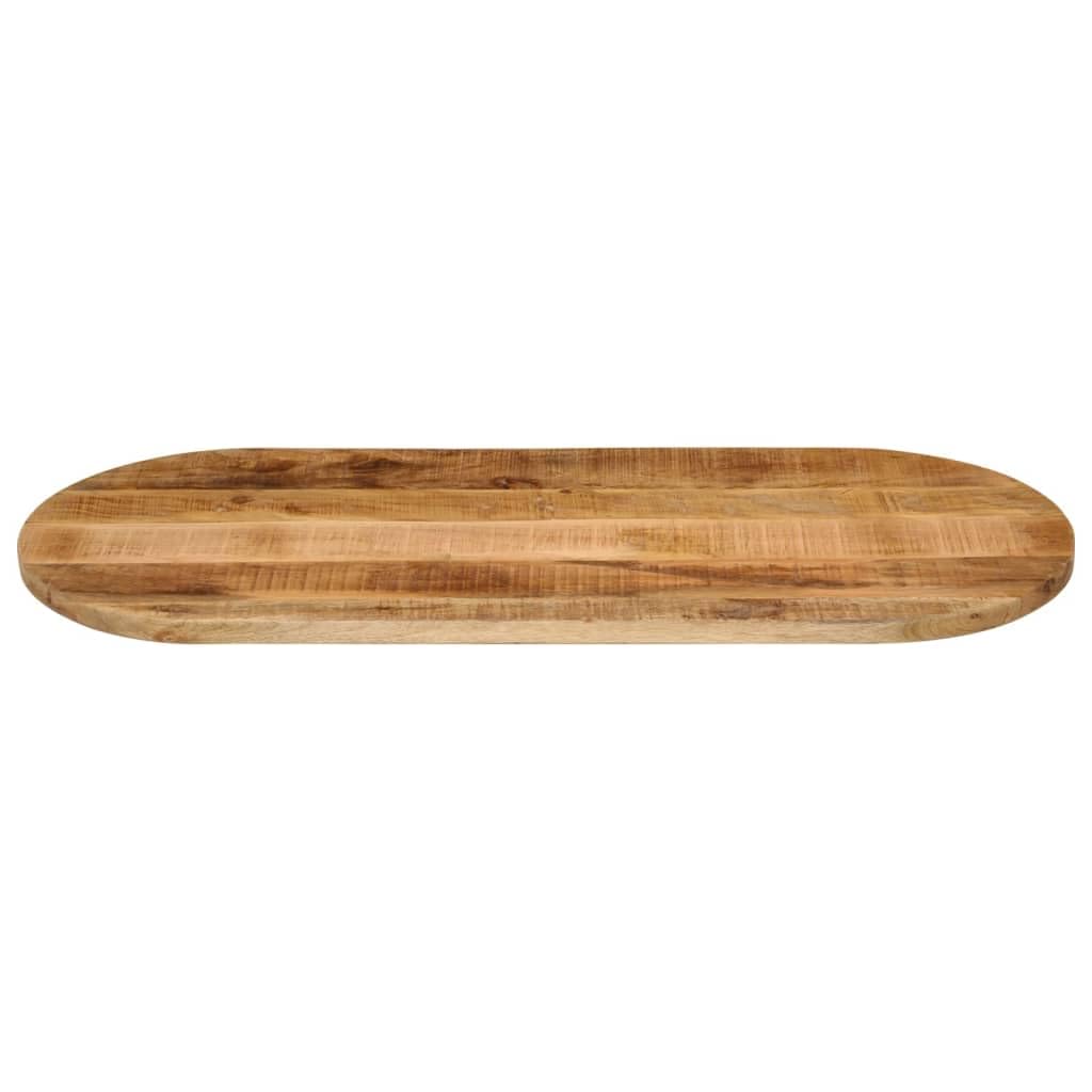 Piano da tavolo in legno massiccio ovale, 90 x 40 x 3,8 cm, in legno di mango grezzo, piano di lavoro di ricambio per mobili, accessorio per fai da te, bricolage, ristrutturazione, con bordo naturale