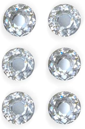 Miniatura 2 de Isaac Jacobs - Juego de 6 pomos de cristal de forma redonda clásica (1.378 in), pomos de gabinete con tornillos, tiradores de cajón de vidrio para