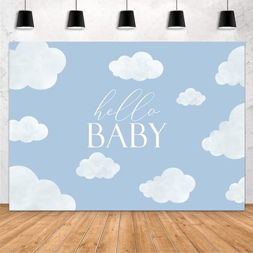 Nuage bleu ciel blanc en arrière-plan grand format pour sublimer la baby shower de votre fils