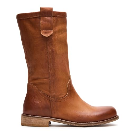 Mid Calf Boots for Women Pull On Fall Riding Boots Round Toe Comfortable Low Chunky Heel Casul Dress Boot2