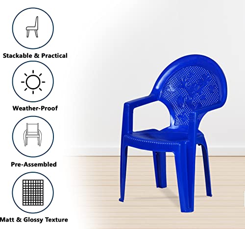 Image of Maharaja Mickey Mouse Plastic Chair for Kids Set of 4 | Strong Durable & Portable Study Chairs | Virgin Material Kids Chairs for 2 to 8 Years | Stackable School Chair (Blue)