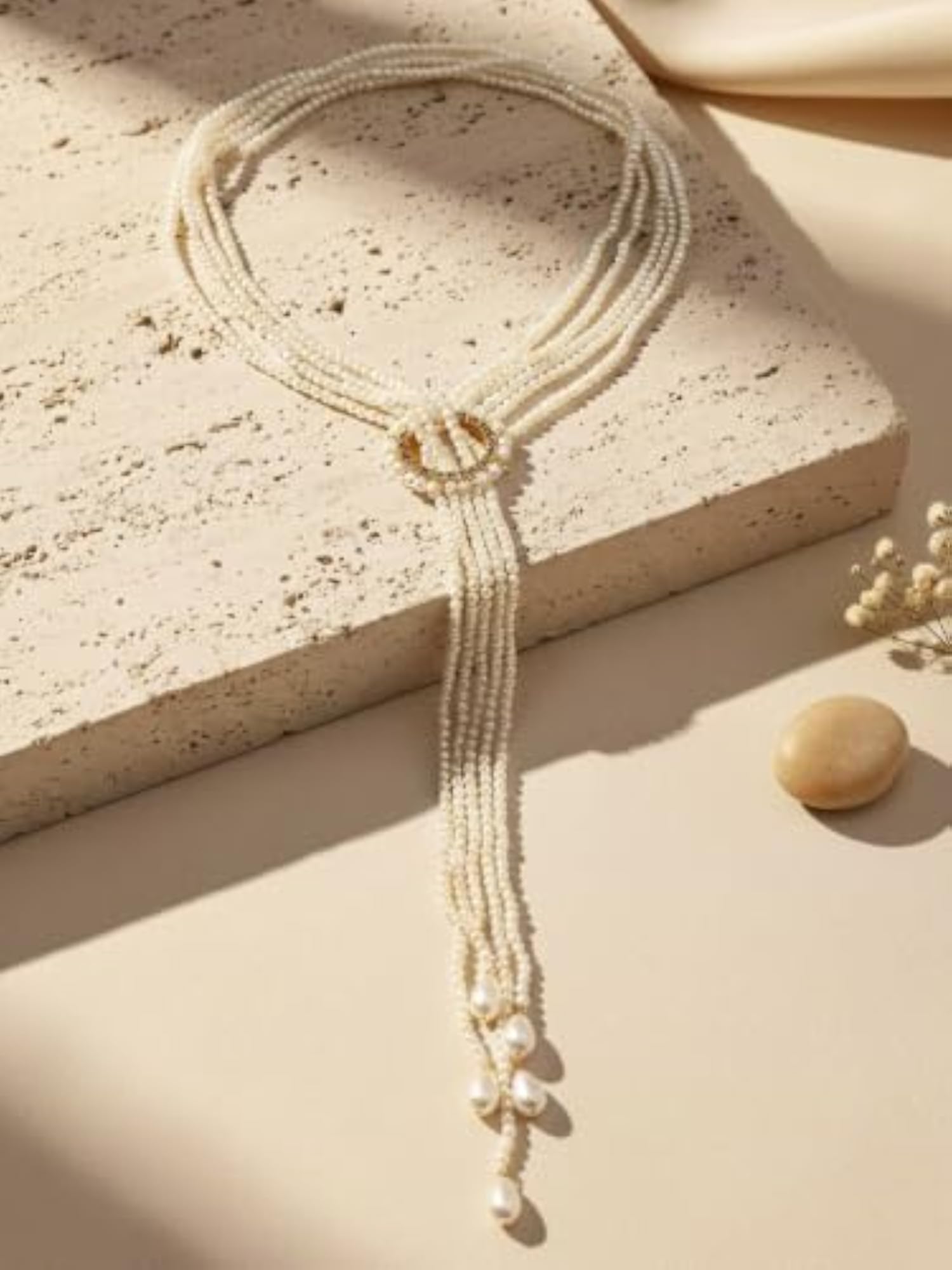 Women's Layer Pearl Beaded Kundan Necklace