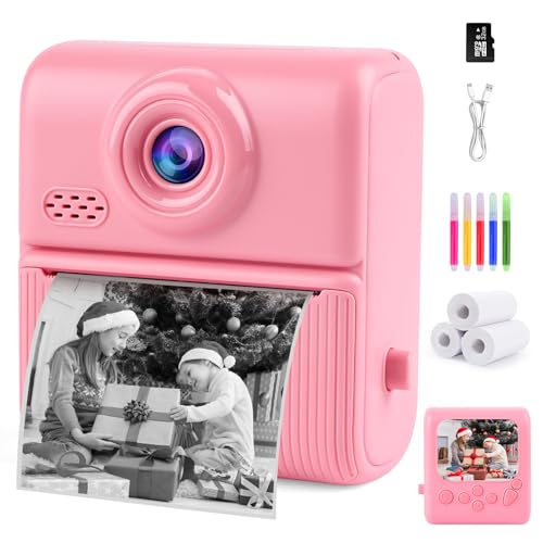 Kids Instant Print Camera,1080P Digital Camera for Kids with 32GB Card, for Grandkids,4 6 7 8 9 10 Year Old Girls Boys Birthday Gifts, Instant Print Toys for Girls 6-8 8-10