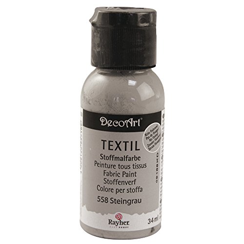 RAYHER HOBBY fabric paint colour, bottle, stone grey, 3 x 3 x 7.8 cm