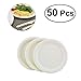 50 szt. 23 cm kompostowalne talerze okrągłe jednorazowe biodegradowalne naturalne papierowe naczynia na przyjęcie weselne materiały kościelne
