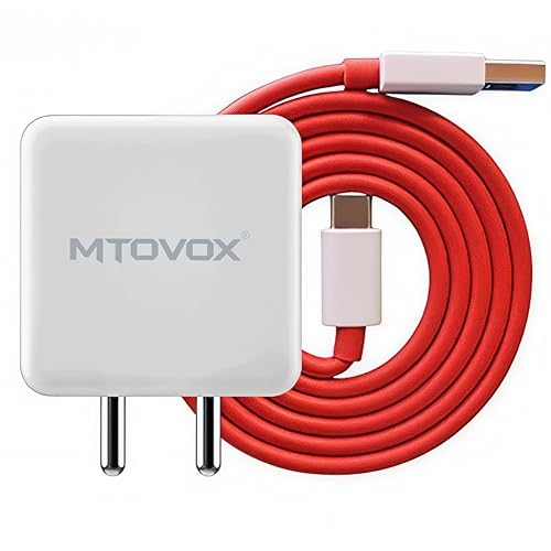 Image of Original 65W Fast Charging Adaptor and USB to Type C 150 cm Cable Compatible with Oneplus Samsung,Realme,Oppo Mobiles,Dash,Warp,Vooc,Supervooc All Protocols Supported 65 w Charger,White