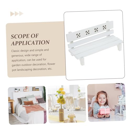 Abaodam ミニチュアガーデンベンチ 木製ミニパークベンチ 小型ハウスアクセサリー ドールハウス装飾用 シンプルデザインで