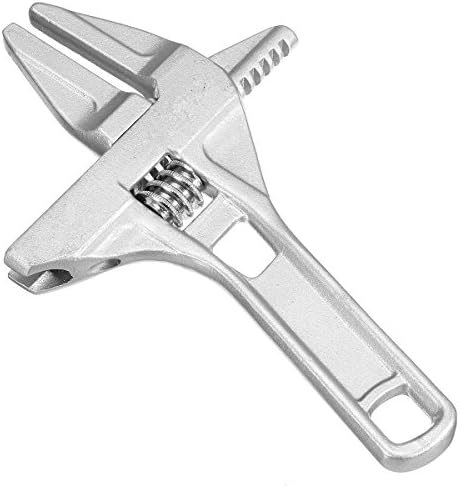 KISENG 200mm Mini Small Adjustable Spanner Wrench Short Shank Large Openings Ultra-Thin