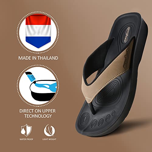 Image of AEROTHOTIC Comfy Arch Support flip flops for women Split Toe Stylish Cushioned Strap with non-slip footbed Walking Dressy Sandals Indoor and Outdoor