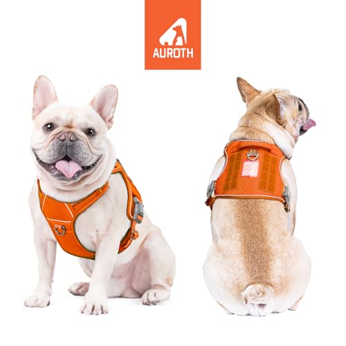 Image of AUROTH Tactical Dog Harness for Large Dogs No Pull Adjustable Pet Harness Reflective K9 Working Training Easy Control Pet Vest Military Service Dog Harnesses Orange S