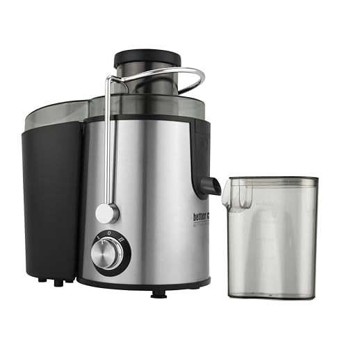 Image of Better Chef 400W Centrifugal Juicer Machine | 2.5 Inch Wide Feed Chute | Dual Speed Control for Fruit & Vegetables | Stainless Steel Filter & Housing | Includes Pulp Container & Juice Pitcher