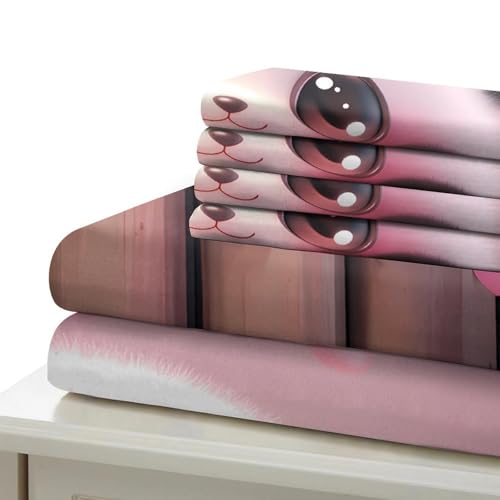 Housse de couette agneau mignon 220x240cm parure lit couple microfibre - 7