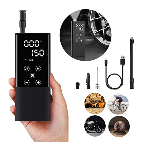 Lamgool Tire Inflator Portable Air Compressor Mini Touch Screen 150 Psi Rechargeable With Pressure Gauge Led Light Portable Electric Digital Pump Low Noise For Car Bicycle Motorcycle #TOP2