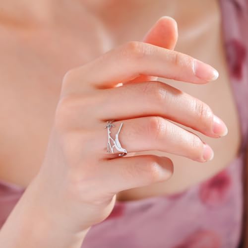 kkjoy Birds Ring Stainless Steel Adjustable Open Finger Rings Promise Ring Jewelry Gift for Women Charming Ladies4