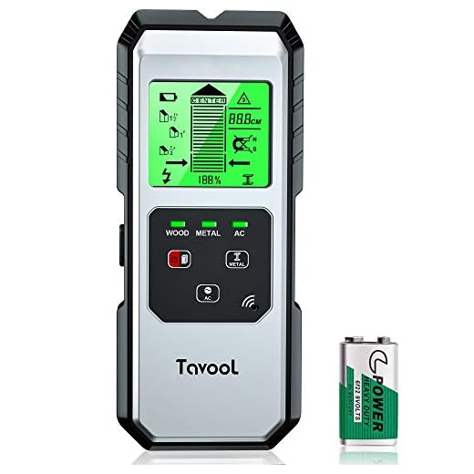 Stud Finder Wall Scanner Detector - Upgraded 6 in 1 Electronic Sensor Wood Wall Detector Beam Finder for Drywall Joist Pipe Live AC Wires Metal with Magnetic/Non-Magnetic, LCD Display & Sound Warning