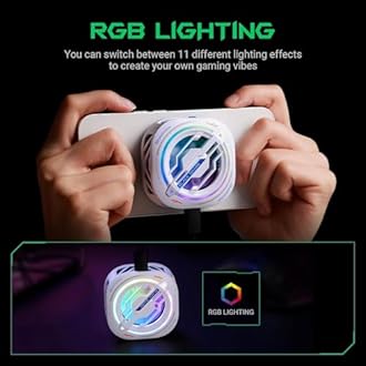 Black Shark Magnetic Cell Phone Cooler, RGB Phone Cooling Fan Portable Lightweight Mobile Phone Cooling Fan, Phone Radiator with Larger Cooling Area for Phone/Tablet/IPad (White)