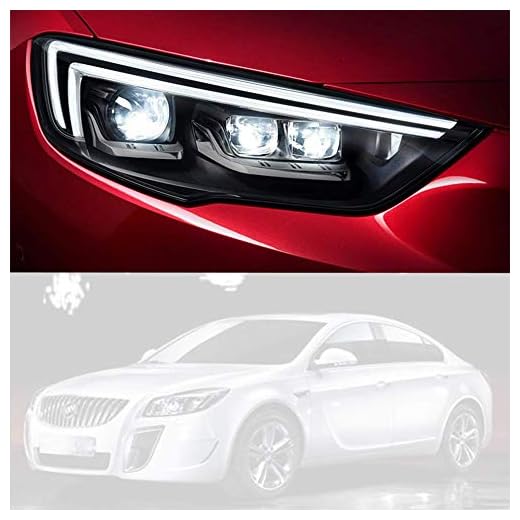 LED-strålkastare, 2017-2020 Modell är lämplig för Buick Regal Modified Matrix, Original LED DRL Foldback Signal Black Projector Strålkastare med lins,Matrix light source/component