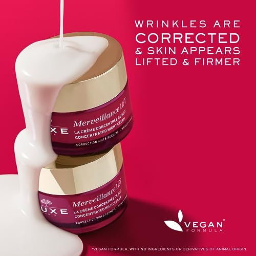 Nuxe Merveillance Lift Concentrated Night Cream 50ml, Firming Night Cream, Smooths Wrinkles & Boosts Skin Elasticity, For Rested & Lifted Skin by Morning, Vegan Formula