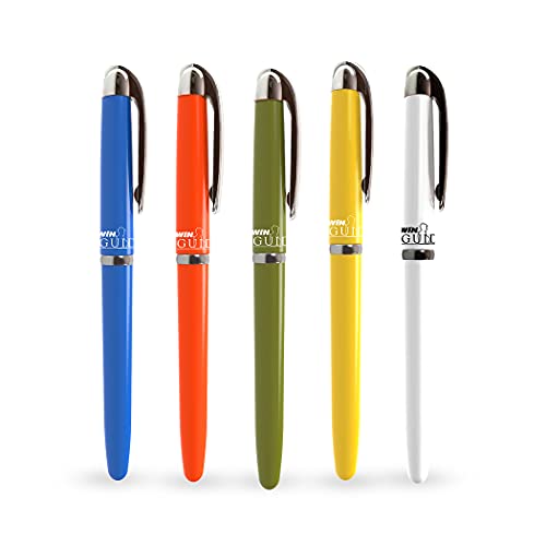 Image of WIN Guide Ball Pens | 30 Blue Ink Pens | Premium Ball Pens Set | Pens for Writing | 0.6 mm Tip for Smooth Writing | Refillable Pen, Ideal for Students and Exams | For School, Office or Corporate Uses
